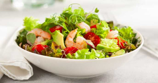 Avocado and Shrimp Healthy (SALAD )With Seasonal Vegetables And Dressing<300 gms>