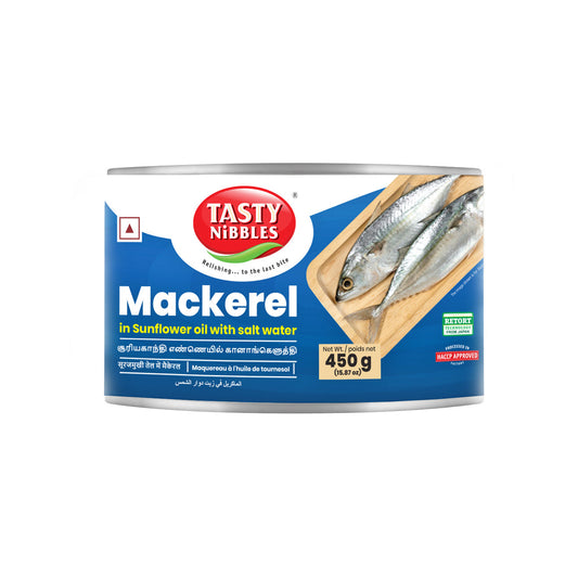 Mackerel in sunflower oil with salt water